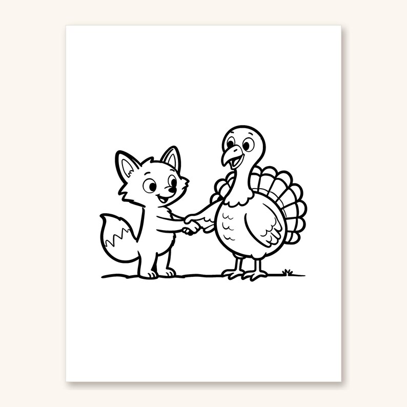 Dibujos para colorear de Acción de Gracias para niños, 30 páginas imprimibles, actividad para el aula con un lindo pavo (descarga en PDF) imagen 4