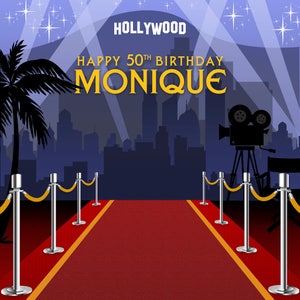 Hollywood Red Carpet Themed Party Backdrop  on JPEG or PDF File via Email Delivery - You Print Your Own