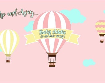 Hot Air Balloon Themed Party Backdrop - JPEG File Only - YOU PRINT