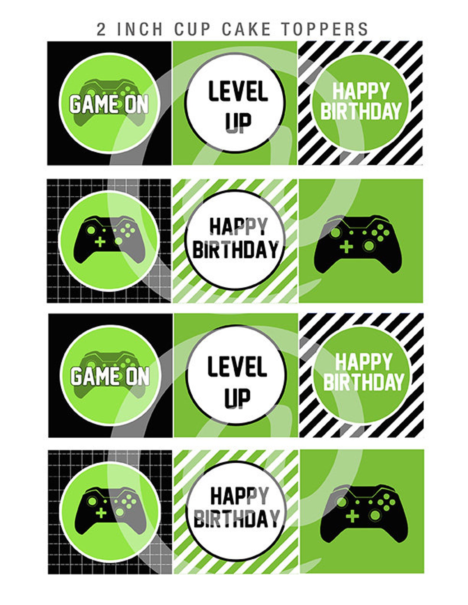 Video Game Themed - Cupcake Toppers - INSTANT DOWNLOAD - .jpeg &amp; .pdf ...