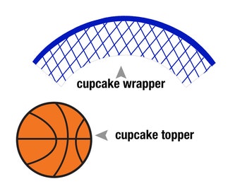 Cupcake Topper and Cupcake Wrapper- .jpeg & .pdf only  - INSTANT DOWNLOAD