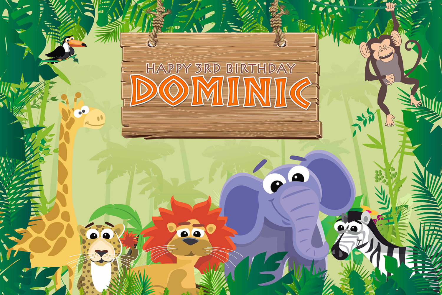 Jungle Safari Themed Party Backdrop .JPEG File Only YOU PRINT Etsy