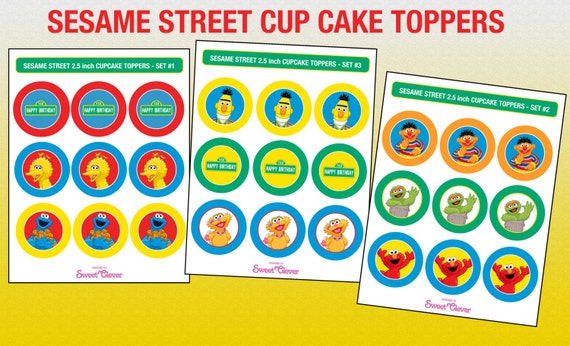 Sesame Street Cupcake Toppers - INSTANT DOWNLOAD Digital File only- You Print Il_570xn