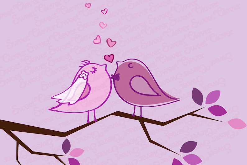 Love Birds Themed Wedding Backdrop Printable 20 x 30 INSTANT DOWNLOAD You Print image 2