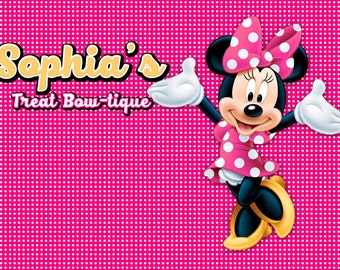 Personalized Minnie Mouse in Pink Themed Backdrop - JPEG File Only - Email Delivery - YOU PRINT