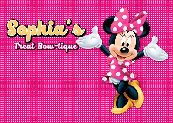 Personalized Minnie Mouse in Pink Themed Backdrop - JPEG File Only - Email Delivery - YOU PRINT Il_570xn
