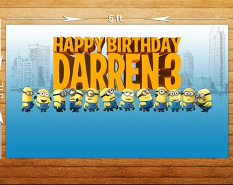Despicable Me Minion Themed Party Backdrop - Printable Digital File Only - YOU PRINT