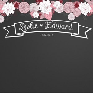 Chalkboard WeddingThemed Backdrop .JPEG File Only YOU PRINT image 2