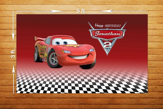 Cars Birthday Party Backdrop - Printable Digital File Only - YOU PRINT Il_570xn