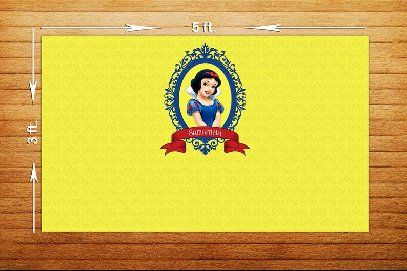 Snowwhite Birthday Party Backdrop Printable Digital File Only YOU PRINT image 1