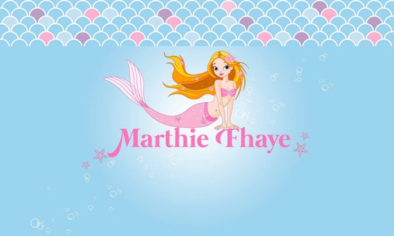 Mermaid Themed Party Backdrop - Printable Digital File Only - YOU PRINT Il_570xn