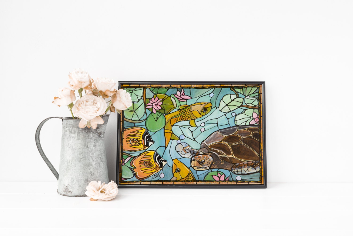 Blue Beach Decor. Sea Turtle Art Print Turtle Nursery Decor Etsy