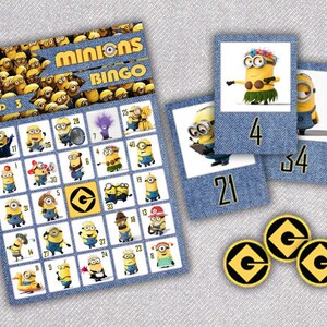 Minions Despicable Me Printable Birthday Party Bingo Game 20 | Etsy