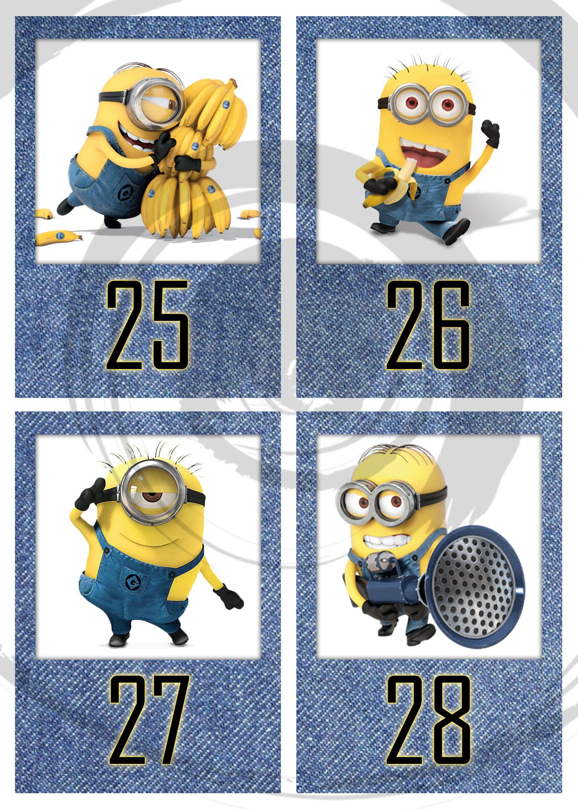 Minions Despicable Me Printable Birthday Party Bingo Game 20 | Etsy