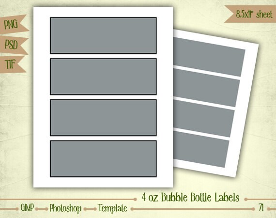 4 Oz Bubble Bottle Labels Digital Collage Sheet Layered Etsy