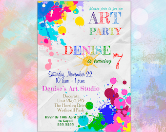 Painting Party Invitation, Art Party Invitation, Art Birthday Party Invitation, Paint Party Invites, Painting Party printable