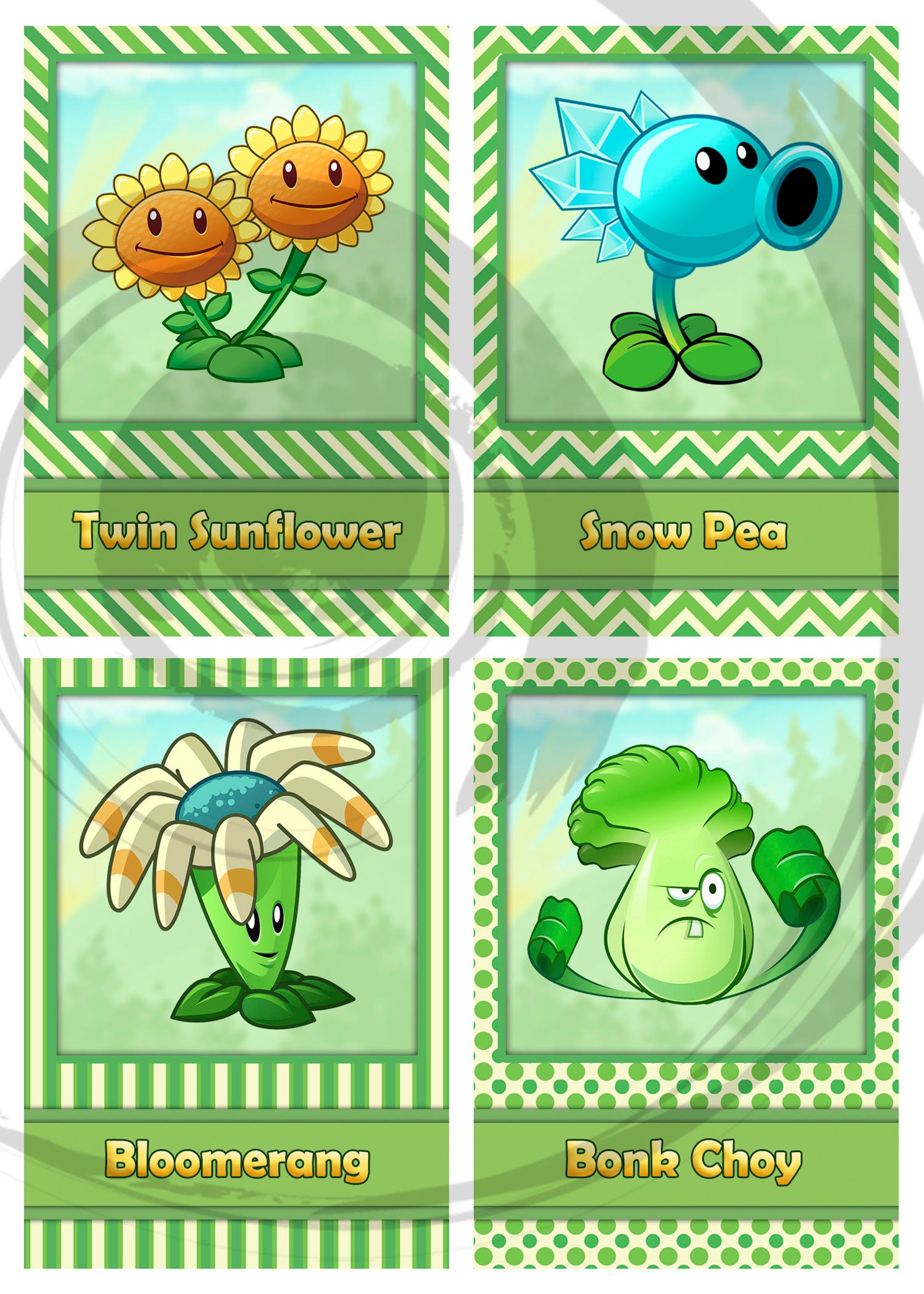 Plants vs Zombies Printable Party Bingo Game 20 game cards | Etsy