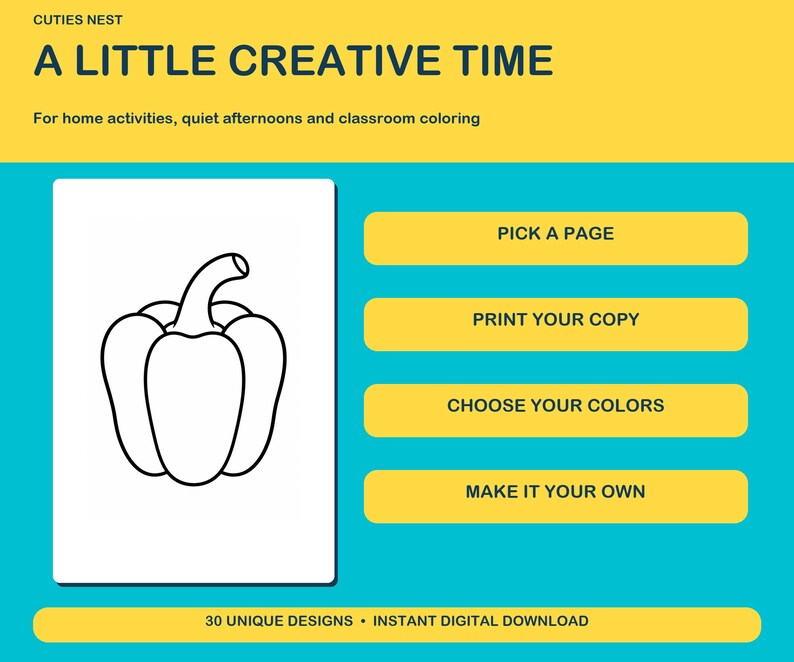 Vegetable Coloring Pages for Kids: 30 Printable Designs, A4 and US ...