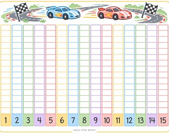 Tapete de atividades Race & Record: Reconhecimento de números de 1 a 15 (Download digital em PDF)
