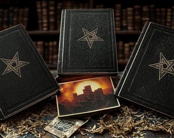 The Ninth Gate Book Replica Set – Occult Grimoire Film Replica mit Original lateinischen Seiten, Kessler Fargas Balkan Versionen