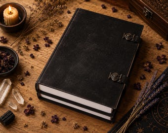PRACTICAL MAGIC Locks Book of shadows empty blank pages with screws - 3 sizes: A3 A4 A5 - Customizable wicca pagan spell