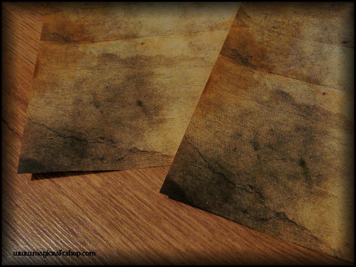 Parchment pages HD printed A4 size in two different kind of Etsy