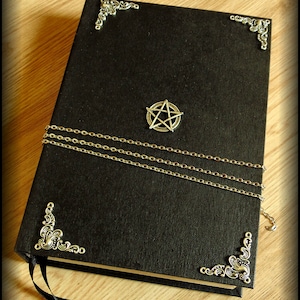 Book of Shadows GOTHIC with pentacle medium size 8,67x5,91 inch 22x16 cm wicca pagan diary magic image 4