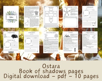 Ostara book of shadows printable pages - digital file - rituals sabbath wheel of the year wicca pagan spell book grimoire pdf 10 pages