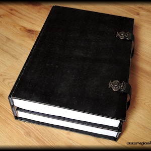 PRACTICAL MAGIC Locks Book of shadows empty blank pages with screws - 3 sizes: A3 A4 A5 - Customizable wicca pagan spell