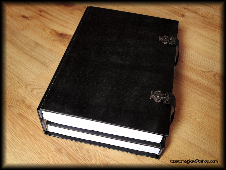 PRACTICAL MAGIC Locks Book of shadows empty blank pages with screws 3 sizes: A3 A4 A5 Customizable wicca pagan spell image 1