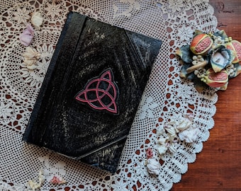 Charmed Handmade Book of Shadows – A4 Large Size | Triquetra Grimoire Blank Pages | Pagan Witchcraft Journal | 600 Pages | Occult Spellbook