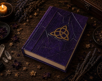 Book of Shadows Triquetra Different colors - VIOLET color - SMALL A6 size - portable 8,3x11,3 cm