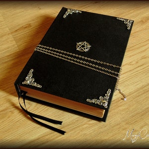 Book of Shadows GOTHIC with pentacle medium size 8,67x5,91 inch 22x16 cm wicca pagan diary magic image 1