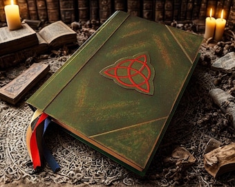 Charmed Book of Shadows Replica – Grimoire with original Pages | Wicca Spellbook | Custom Handmade | English & Italian A5 - 22x16 cm | wicca