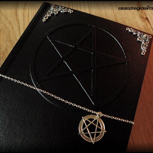 PENTACLE Book of Shadows 500 ivory pages medium size A5 22x16 cm 8,27x6,3 inch wicca pagan diary magic image 2