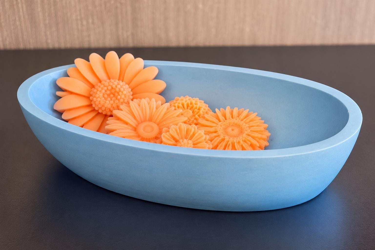 Handmade Jesmonite Oval Bowl, 17cm Trinket Dish, Custom Colours (Scotland)