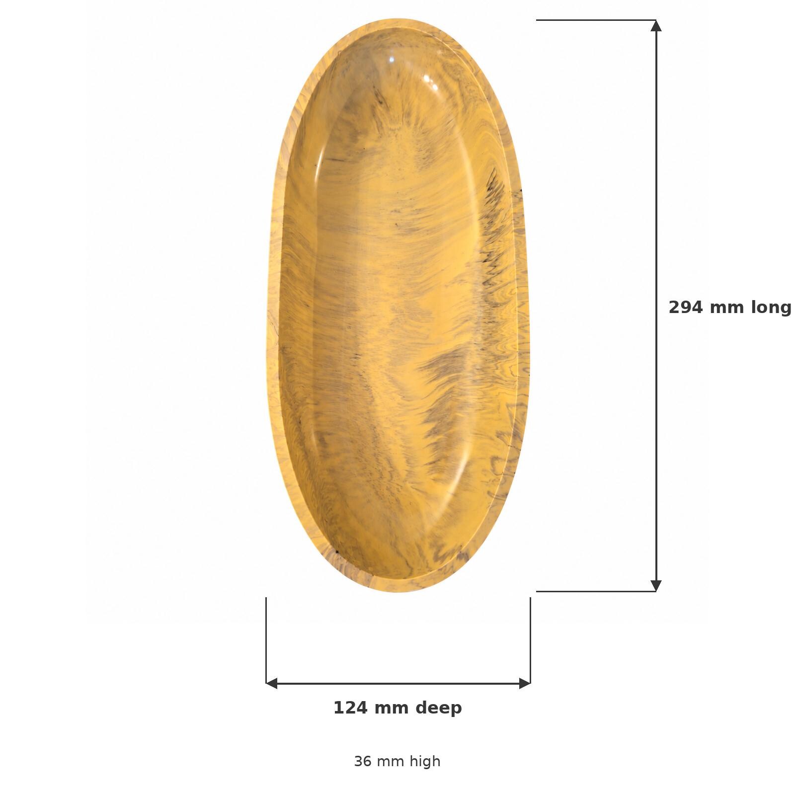 Handmade Jesmonite Oval Bowl, 29cm Trinket Dish, Custom Colours (Scotland)