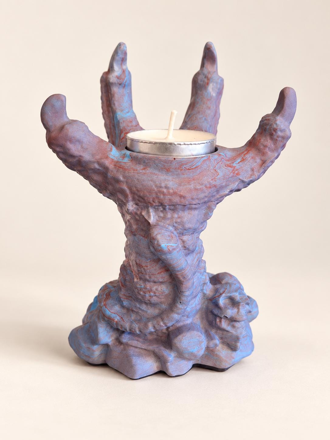 Handmade Jesmonite Dragon Claw Tea light holder, 12cm Statuette, Custom Colours (Scotland)