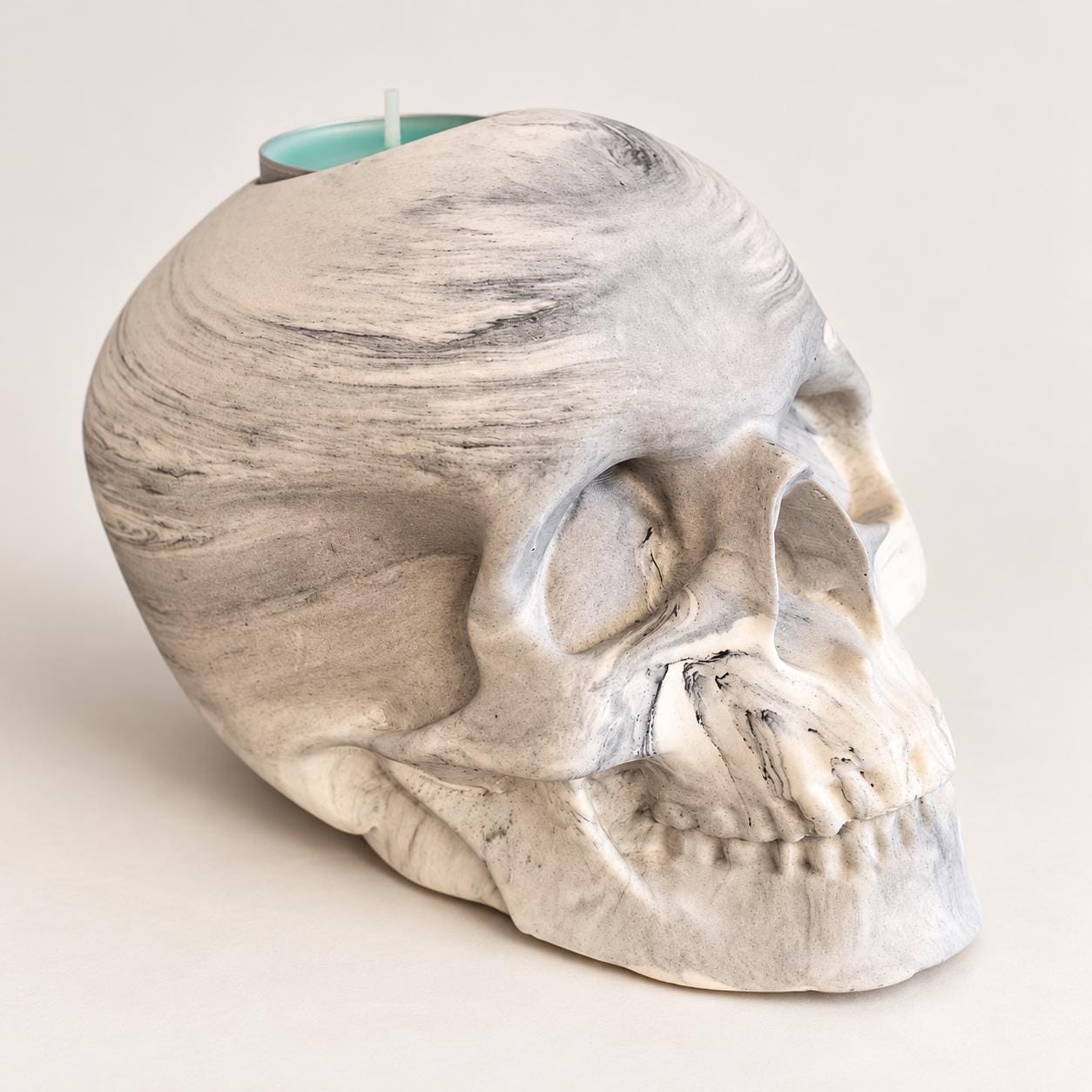 Handmade Jesmonite Skull , Gothic Skull Figurine, 10 cm, Custom Colours, Scotland