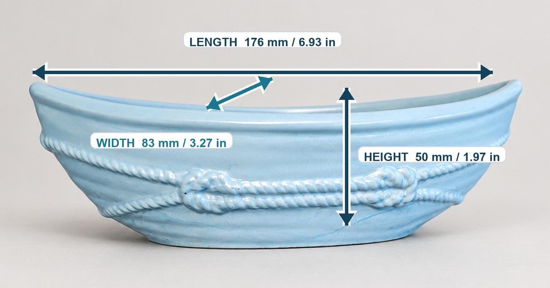 Handmade Jesmonite Boat Bowl, 17cm Trinket Dish, Custom Colours (Scotland)