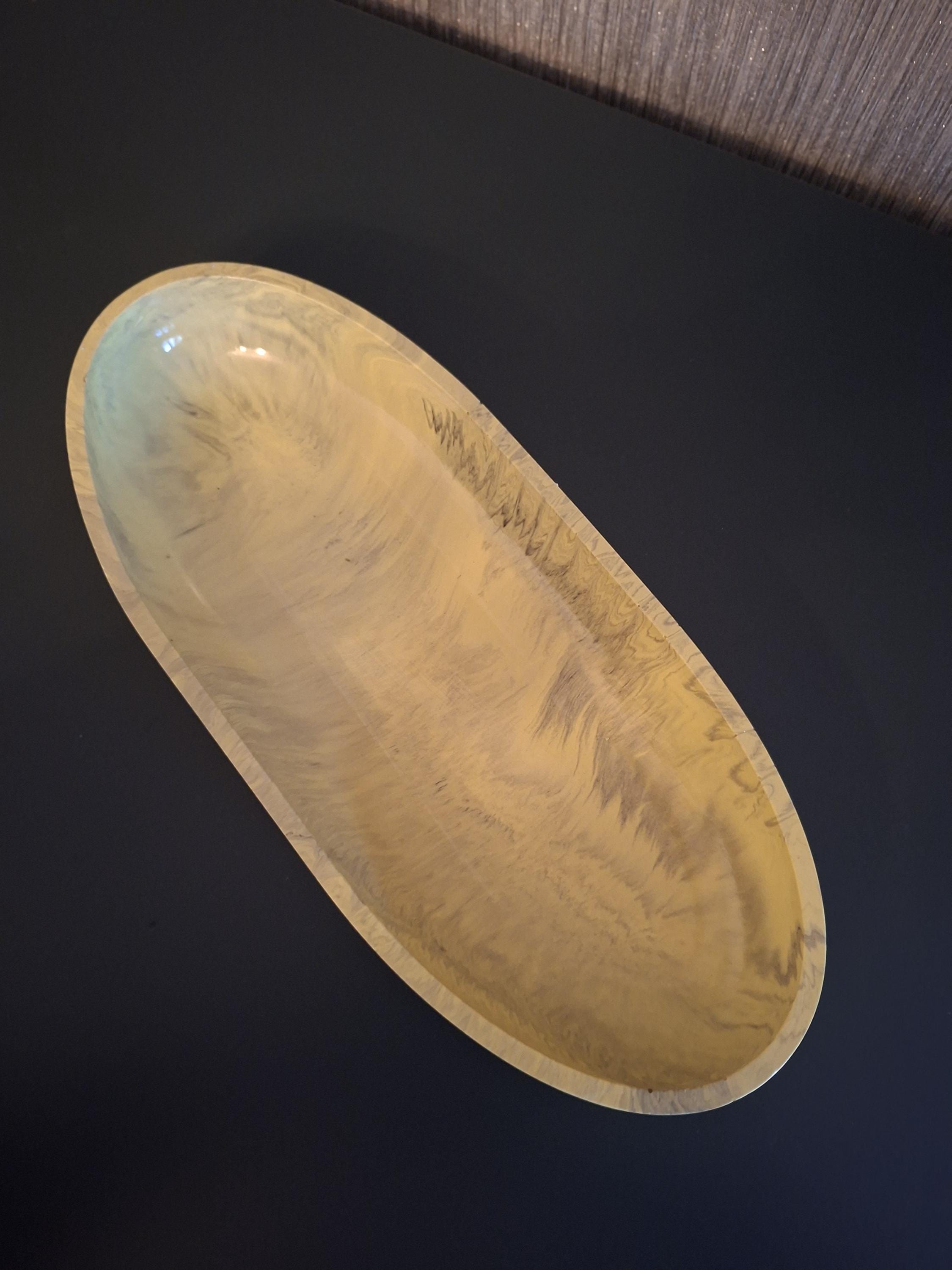 Handmade Jesmonite Oval Bowl, 29cm Trinket Dish, Custom Colours (Scotland)