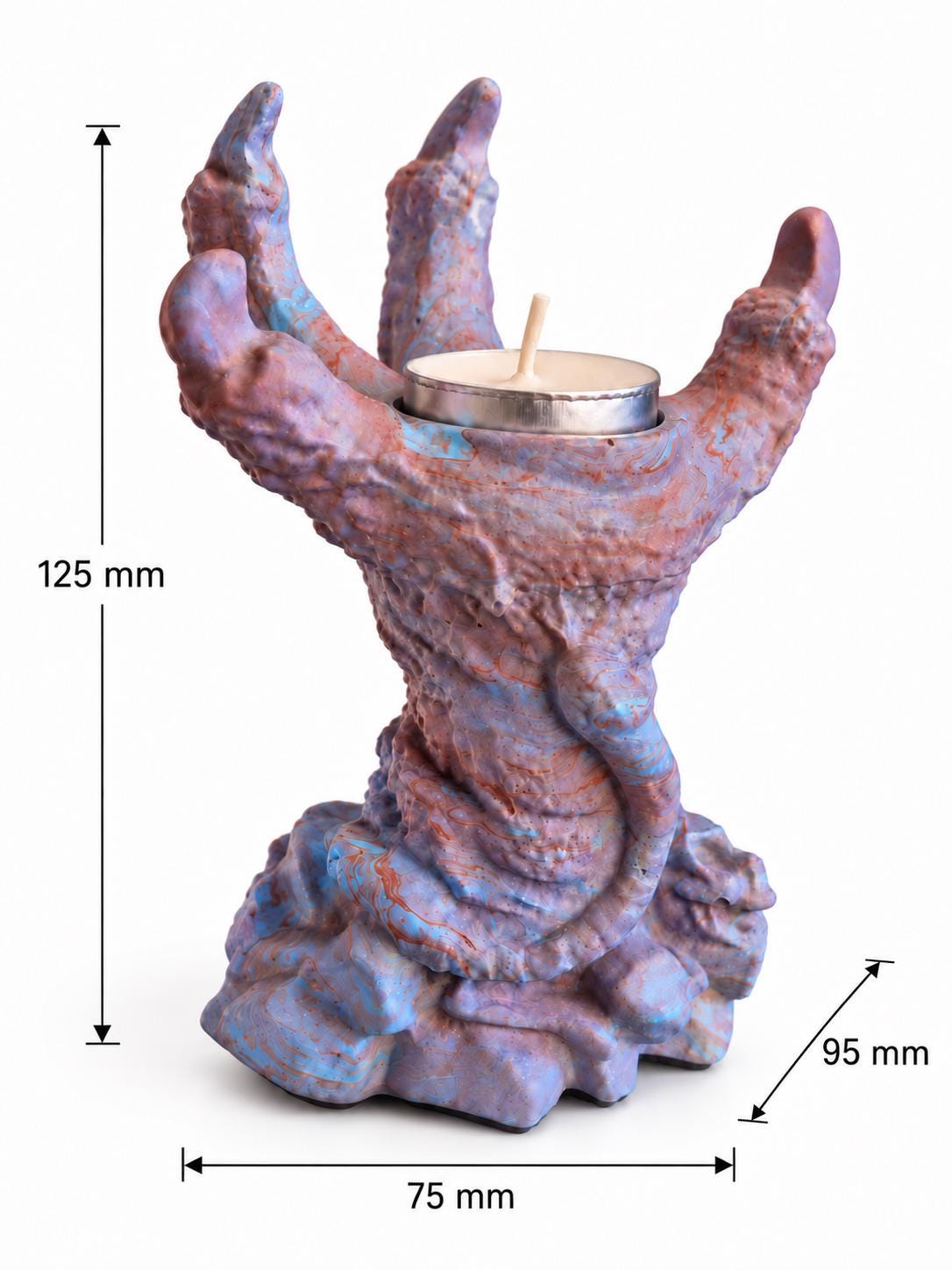 Handmade Jesmonite Dragon Claw Tea light holder, 12cm Statuette, Custom Colours (Scotland)