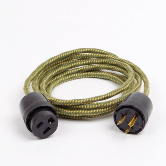 Items similar to Cloth Covered Extension Cord Craftsman Green on Etsy