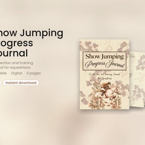 Carnet de progression en saut d'obstacles, planificateur d'entraînement équestre imprimable au format PDF, journal d'équitation