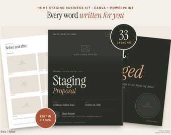 Home Staging Proposal Template, Home Stager Business Kit, Staging Consultation Checklist, Seller Prep Guide, Social Posts, Canva