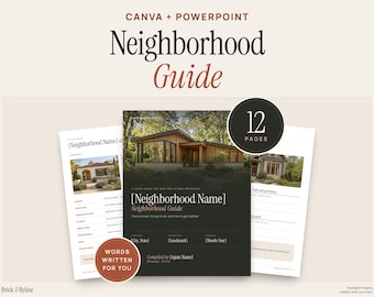 Neighborhood Guide Template for Realtors, 12 Editable Pages for Buyers and Relocation, Canva