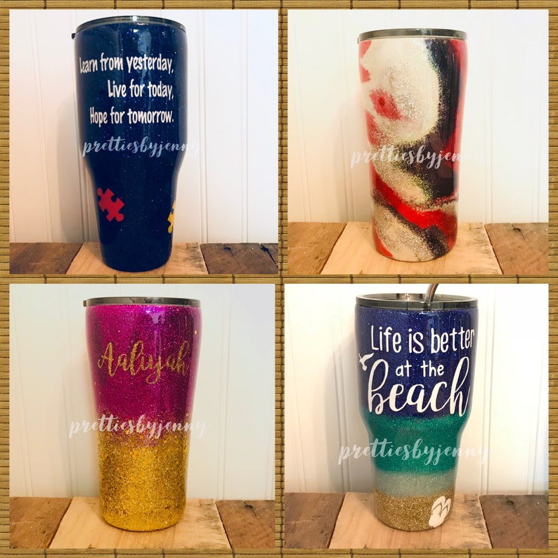 Design Your Own Tumbler Custom Stainless Steel Glitter Etsy