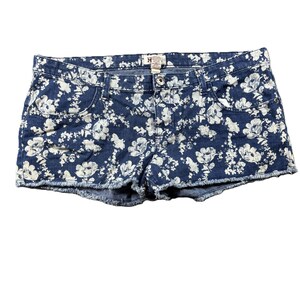 Mudd Women Shorts Vintage Y2K Low Rise Booty Denim Jean Floral Size 17 P161