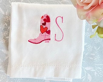 Valentines Boot Huck Guest Towel