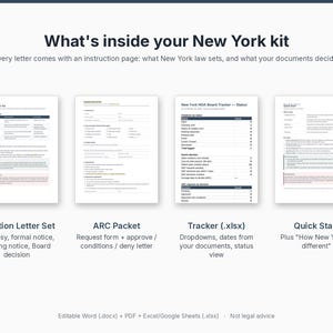 New York HOA Violation Notice Letters + Step Checklists | Condo, Co-op and HOA Board Hearing Process | Word, PDF, Tracker image 2